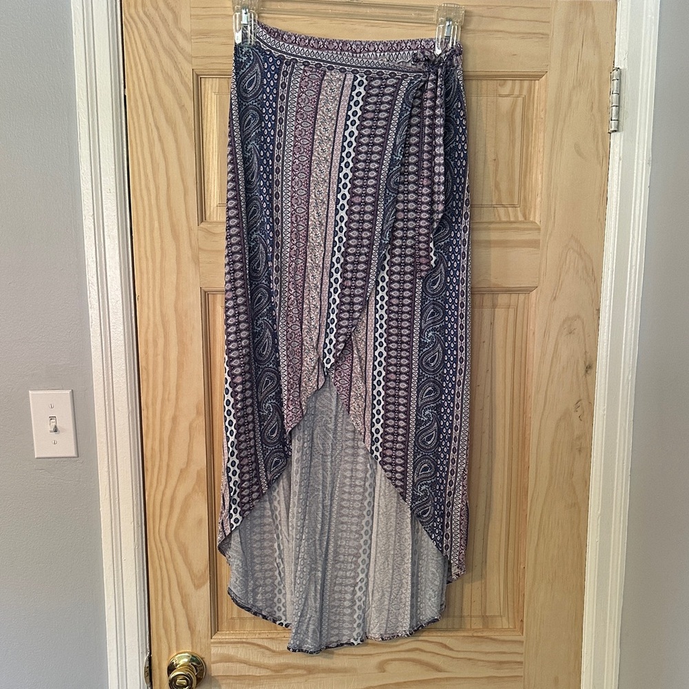 Elegant Blue Patterned Women's Skirt